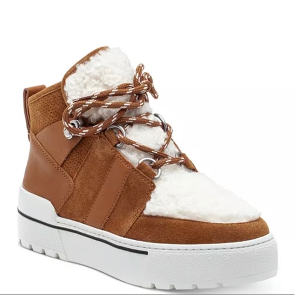J/Slides Nell faux shearling sneaker booties SZ 9